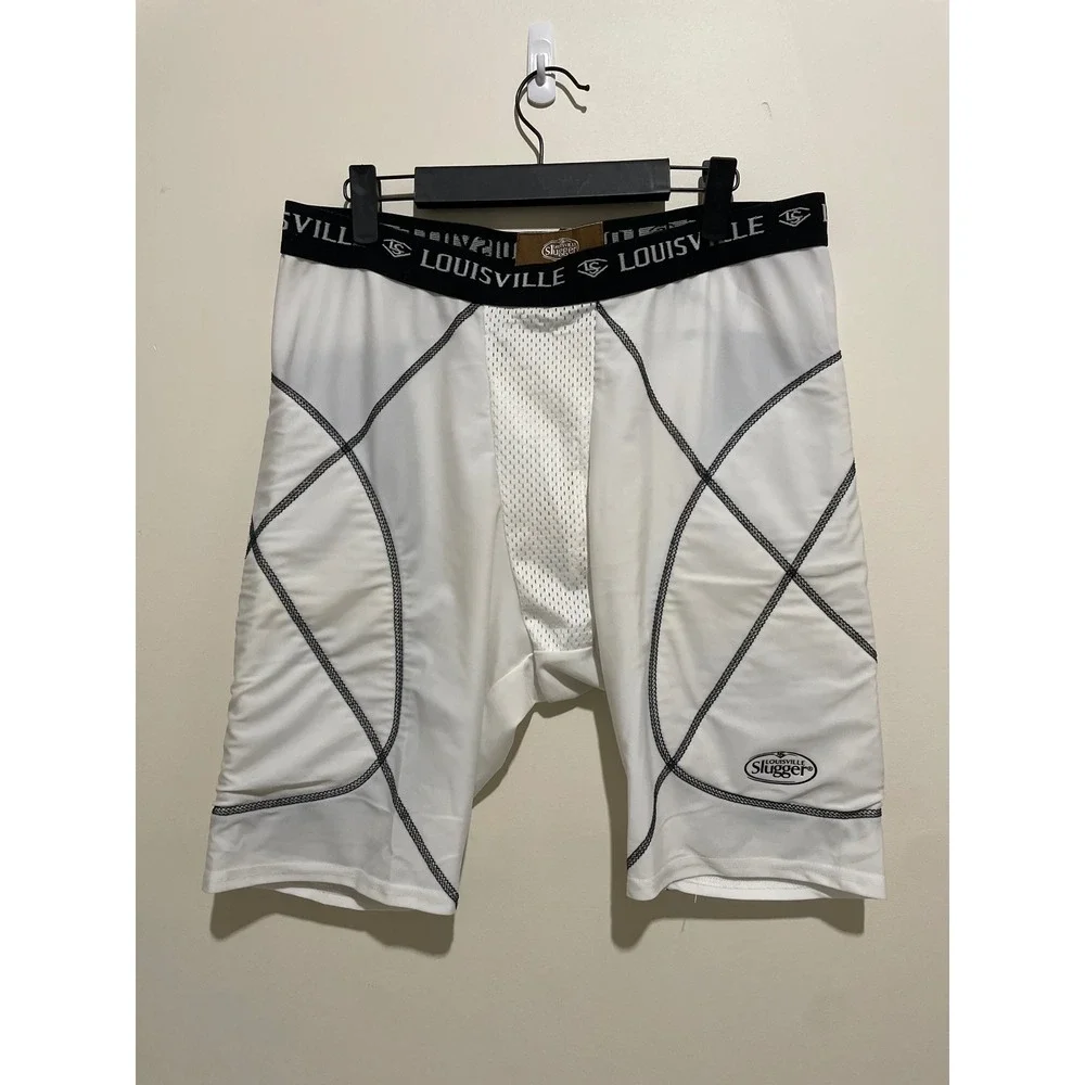 Louisville Slugger Mens White Compression Sliding Shorts Baseball Size XXL